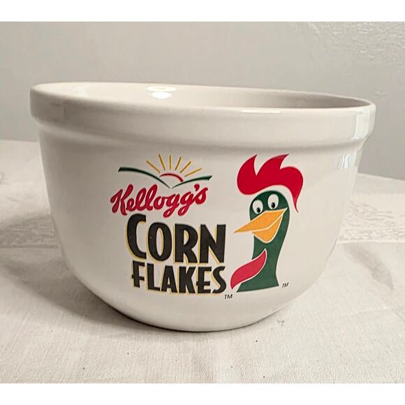 Kellogg's Corn Flakes Cereal Bowl Ceramic 1999 Houston Harvest Gift Products - Picture 1 of 5
